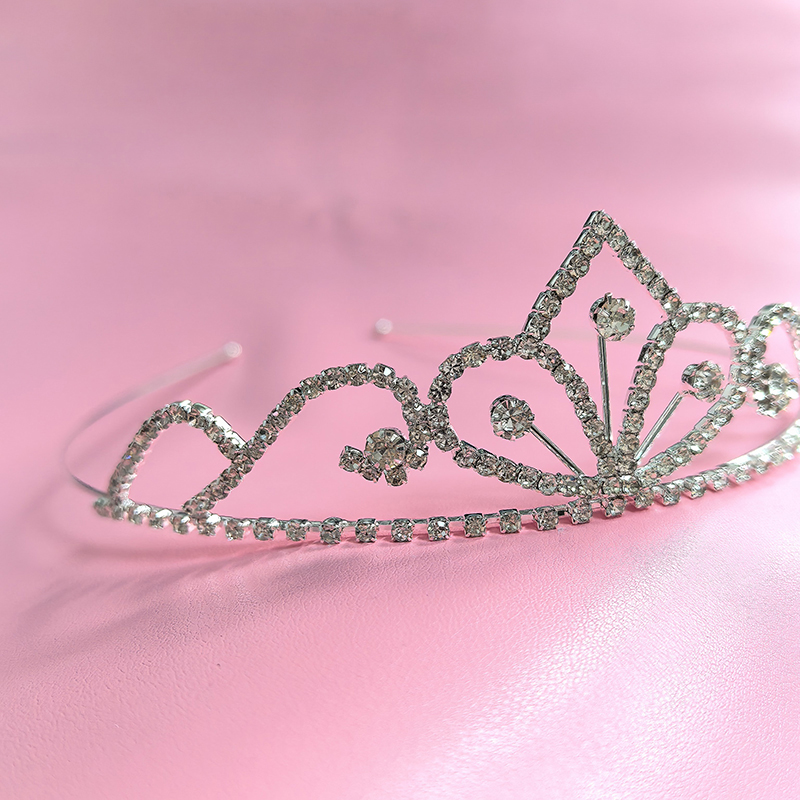 Queen Accessories - シルバーカラーのラインストーンブライダルクラウン高級クリスタルティアラ結婚式女王プリンセスヘッドピースパーティー誕生日パーティーヘアアクセサリー