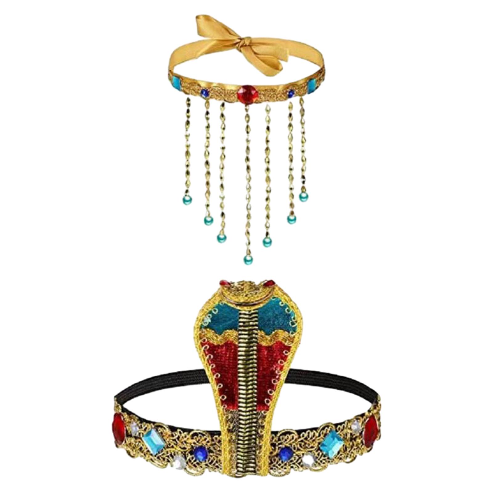 Women Accessories In Egypt - 2 個のエジプト衣装アクセサリー エジプト女王の頭飾り エジプトのヘッドピース 写真小道具用 仮面舞踏会