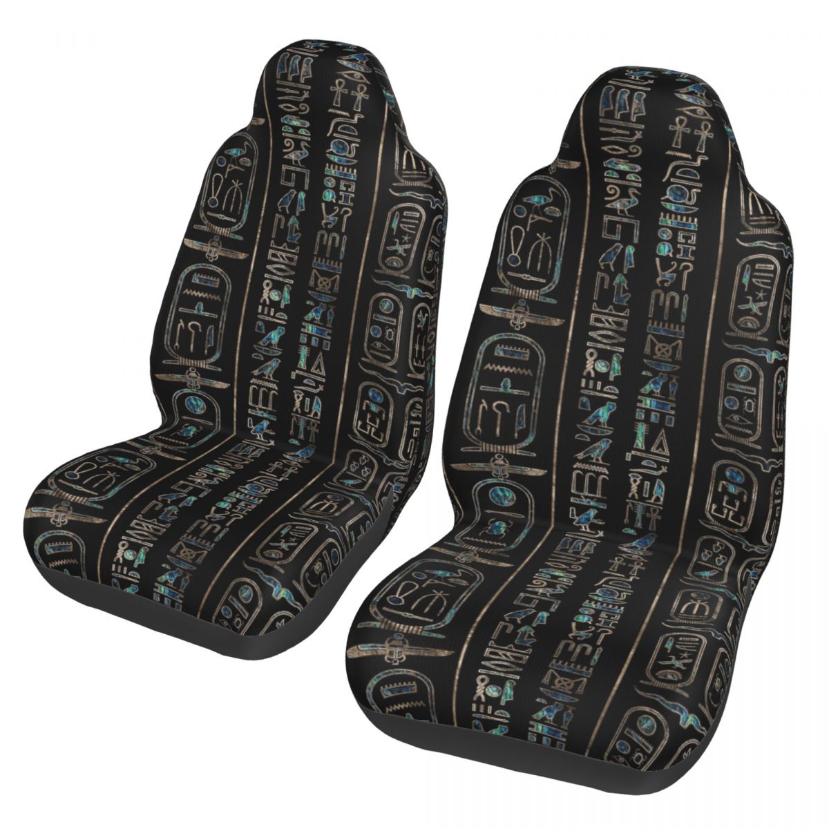 Women Accessories In Egypt - 象形文字エジプトユニバーサルカーシートカバープロテクターインテリアアクセサリー女性古代エジプトシートカバー繊維釣り