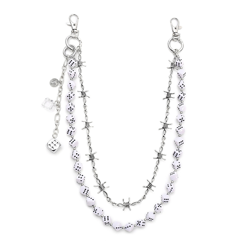Women Accessories Pk - ヒップホップロックパンクウエストチェーン多層ダイスメタルジーンズチェーンユニセックスファッションアクセサリー男性女性ストリートウェア