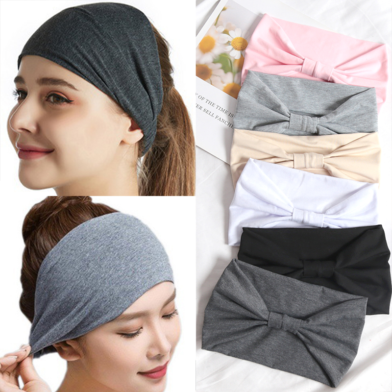 Women'S Yoga Accessories - 新しいヘッドバンド女性のための伸縮性ワイドヘアバンドヘッドバンドヨガランニングスポーツ汗止めバンド女性女の子メイクヘアアクセサリー