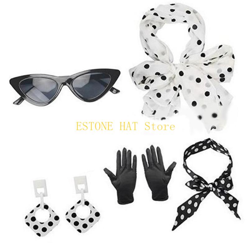 Women'S Accessories In The 1950S - 49MF 5 個ロカビリーアクセサリー 1950 年代コスチュームセット 50