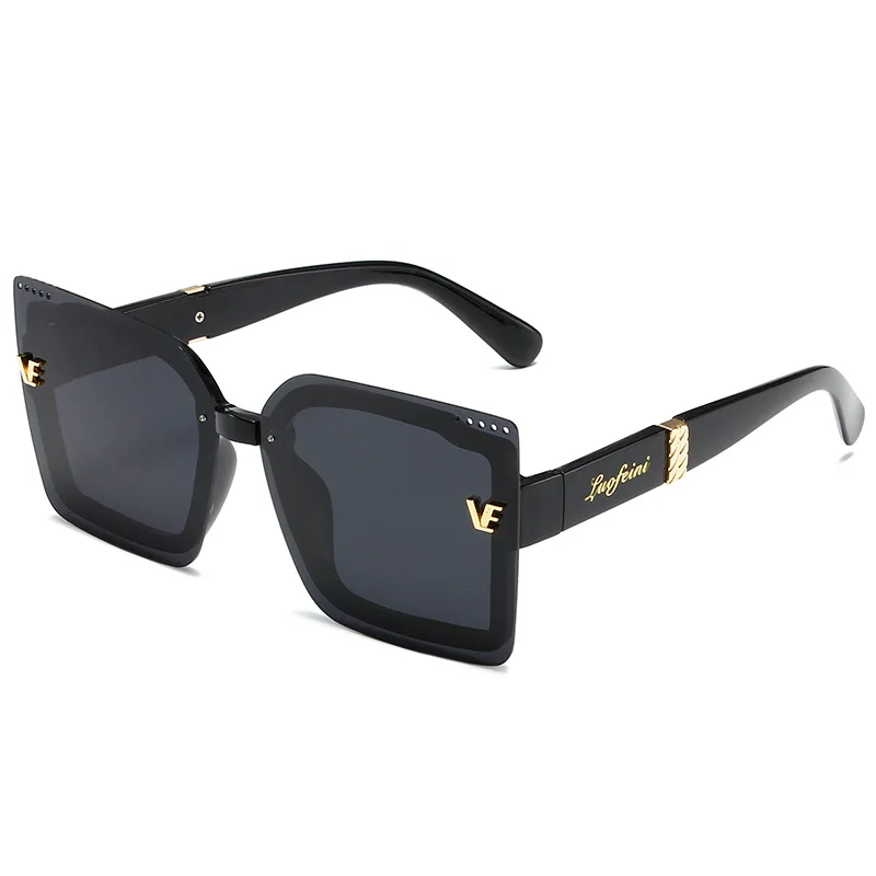 Sunglasses Oversized Square - 新しいクールなリムレス偏光サングラス女性特大スクエアサングラスレディース UV400 クラシックゴーグル Oculos De Sol
