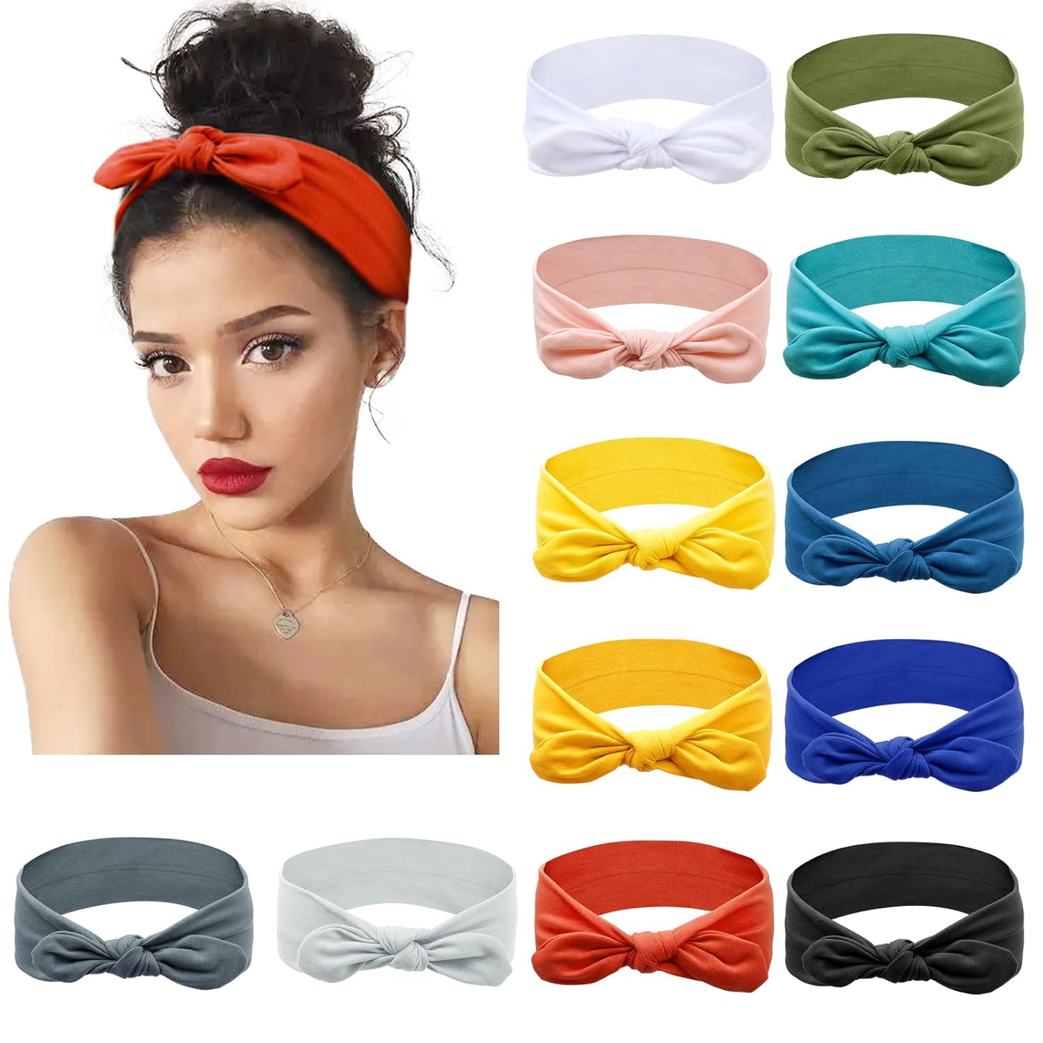 Women'S Yoga Accessories - かわいいウサギの耳ヘッドバンド女性ガールズノットヘアバンドバニーヘッドバンドヨガターバンヘッドラップバンダナちょう結びヘアアクセサリー