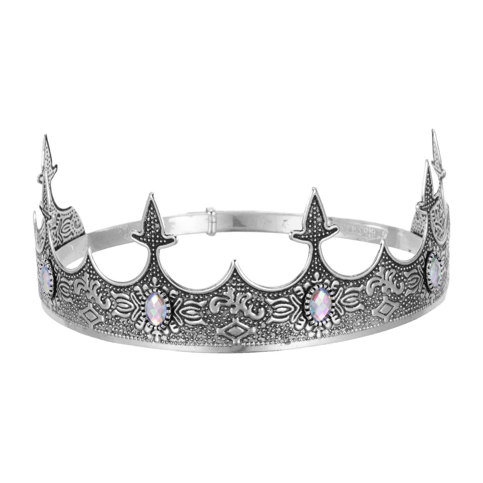 Queen Accessories - 調整可能なヴィンテージラインストーンパーティーカラーストーンクイーンティアラヘアバンドウェディングブライダルヘッドウェア誕生日プロムアクセサリー