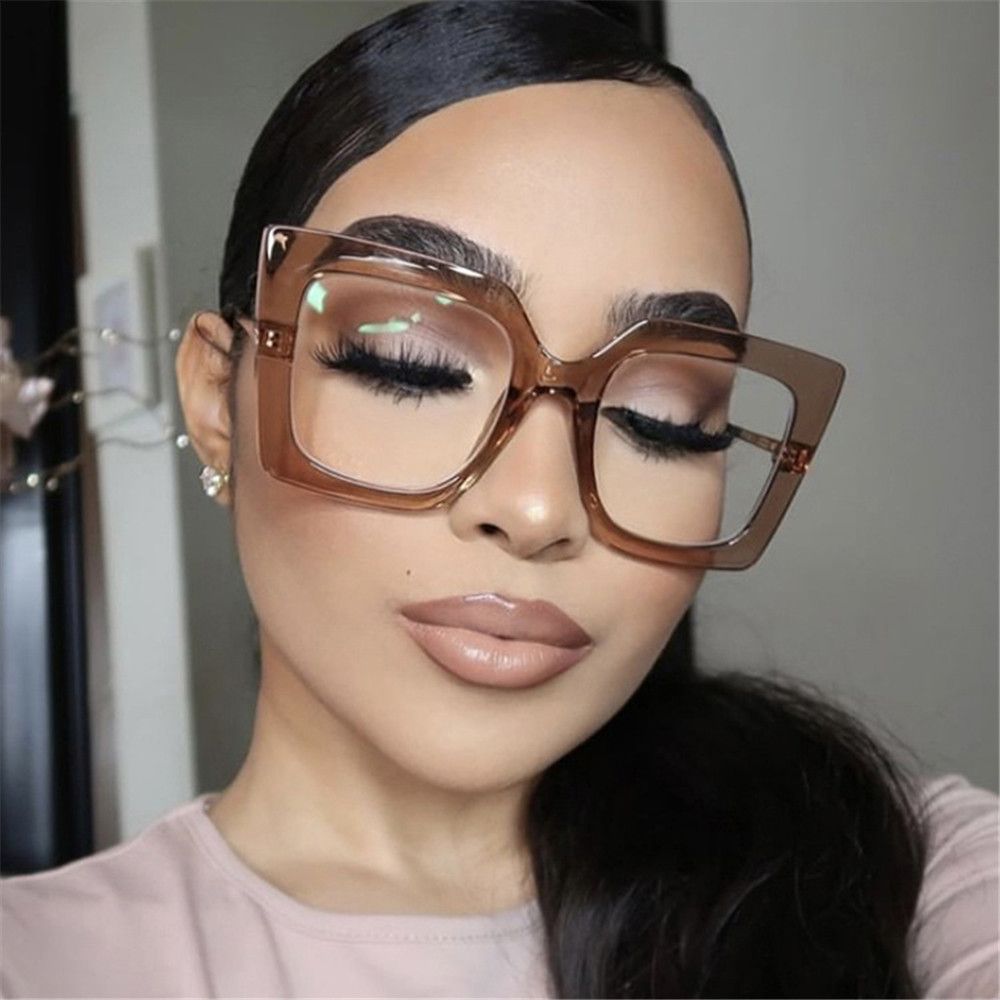 Sunglasses Oversized Square - 新しい正方形の光学メガネ,ファッショナブルなアンチブルーサングラス,女性の眼鏡フレーム,ヴィンテージ,特大アクセサリー