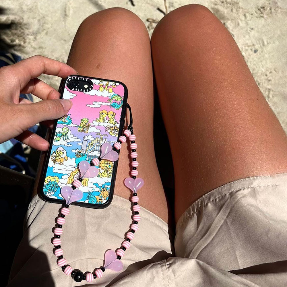 Women'S Accessories Wholesale Suppliers - ピンクのハート型電話チェーンストラップ,携帯電話アクセサリー,kpopジュエリー,卸売携帯電話ストラップ