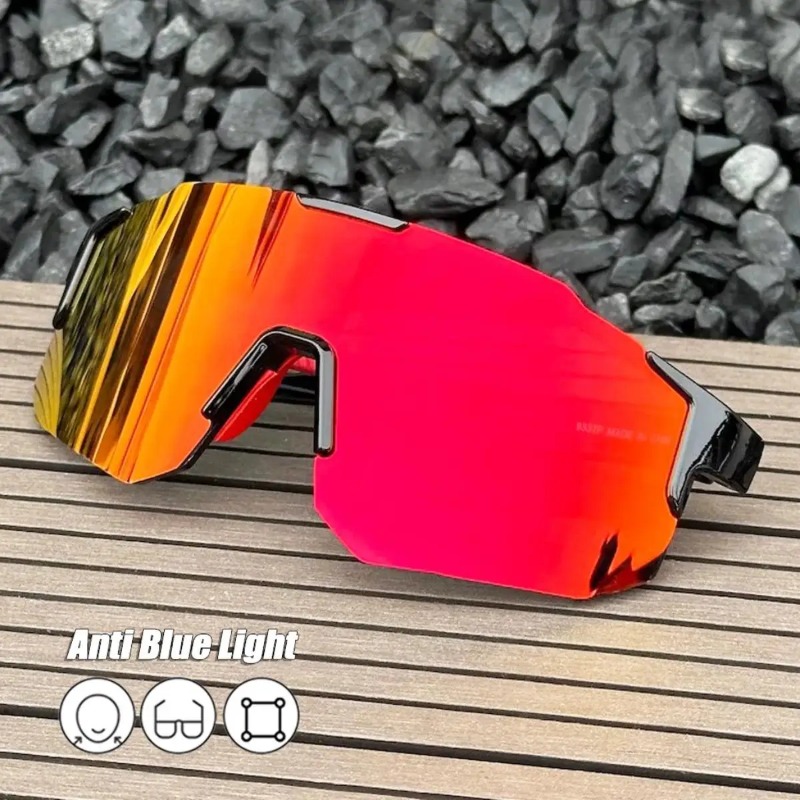 スクエアサイクリングサングラスラージフレームシェード UV  - Sunglasses Oversized Square のレビューと価格