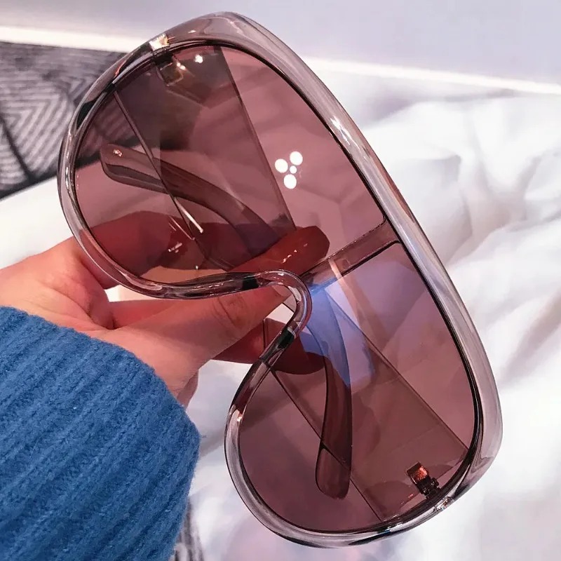 ワンピースオーバーサイズシールドサングラス女性のための新しい - Sunglasses Oversized Square のレビューと価格