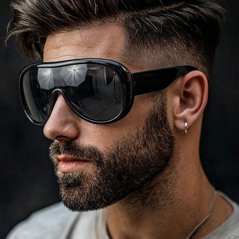 特大ワンピースラージフレーム Y2K キャットアイサングラス - Sunglasses Oversized Square のレビューと価格