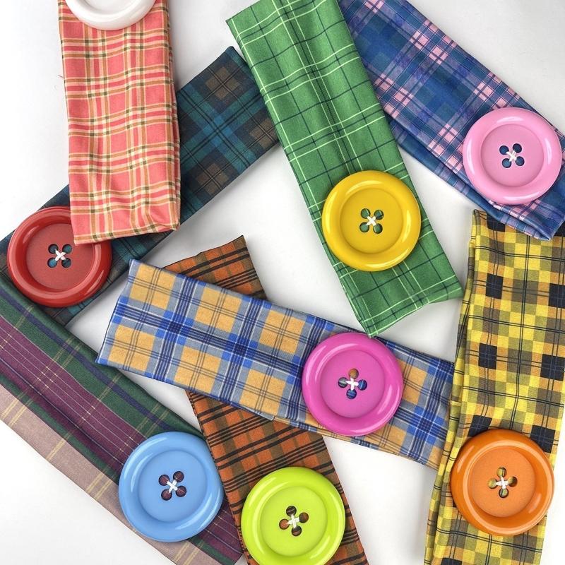 ヴィンテージ女性用チェック柄ボタンヘッドバンドスパイシーガー - Women'S Yoga Accessories のレビューと価格