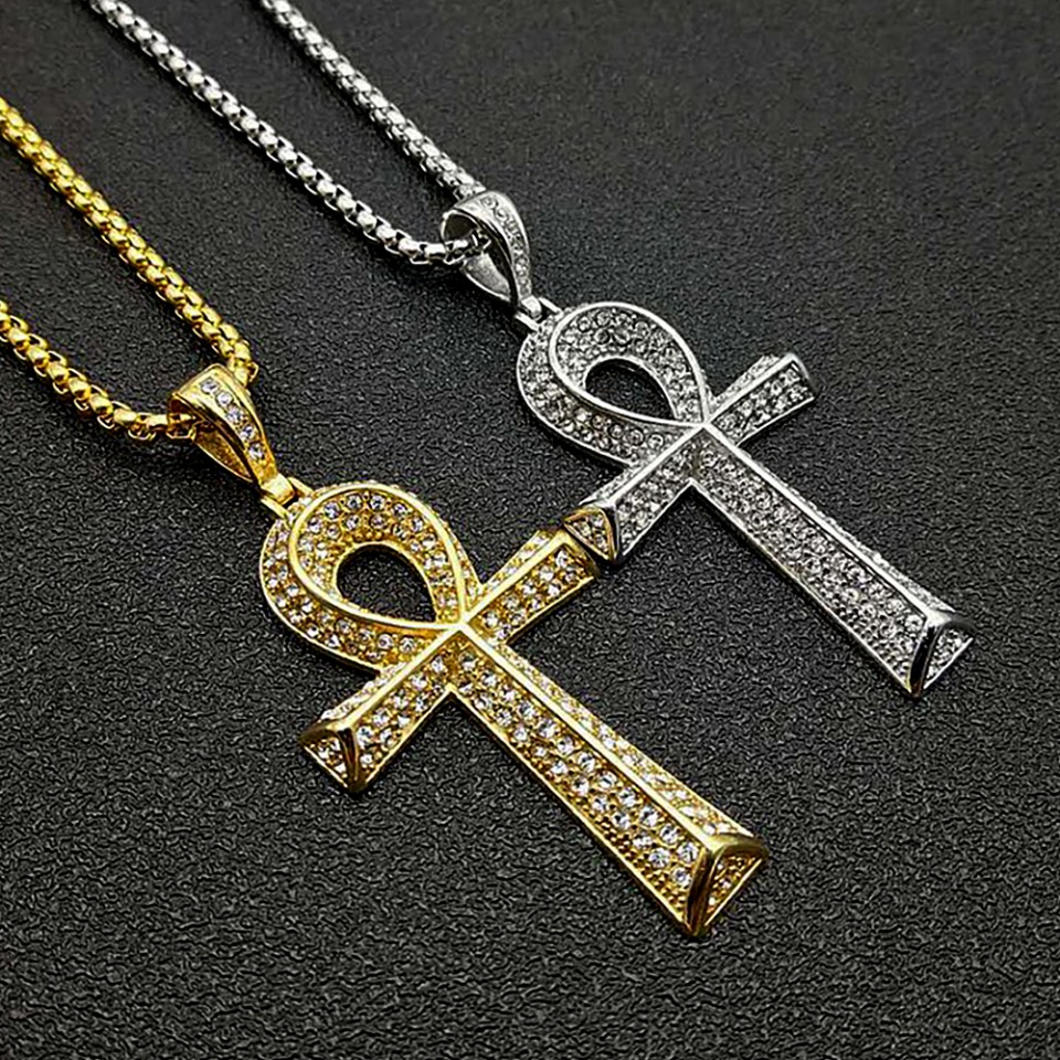 ゴシックヴィンテージステンレス鋼アンククロスペンダントネック - Women Accessories In Egypt のレビューと価格