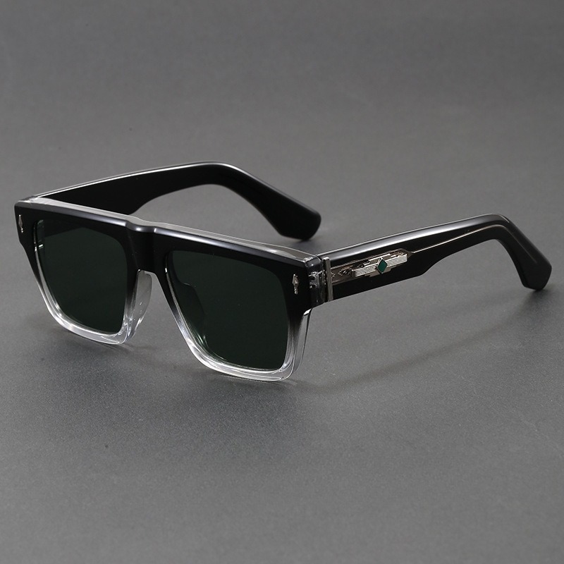 COJOS 厚いフラットトップスクエアサングラス男性メタルグ - Sunglasses Oversized Square のレビューと価格