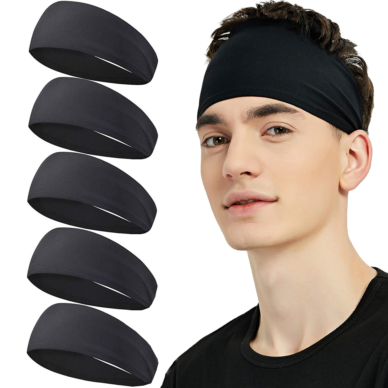 スウェットバンド男性女性弾性スポーツヘアバンドヘッドバンドヨ - Women'S Yoga Accessories のレビューと価格