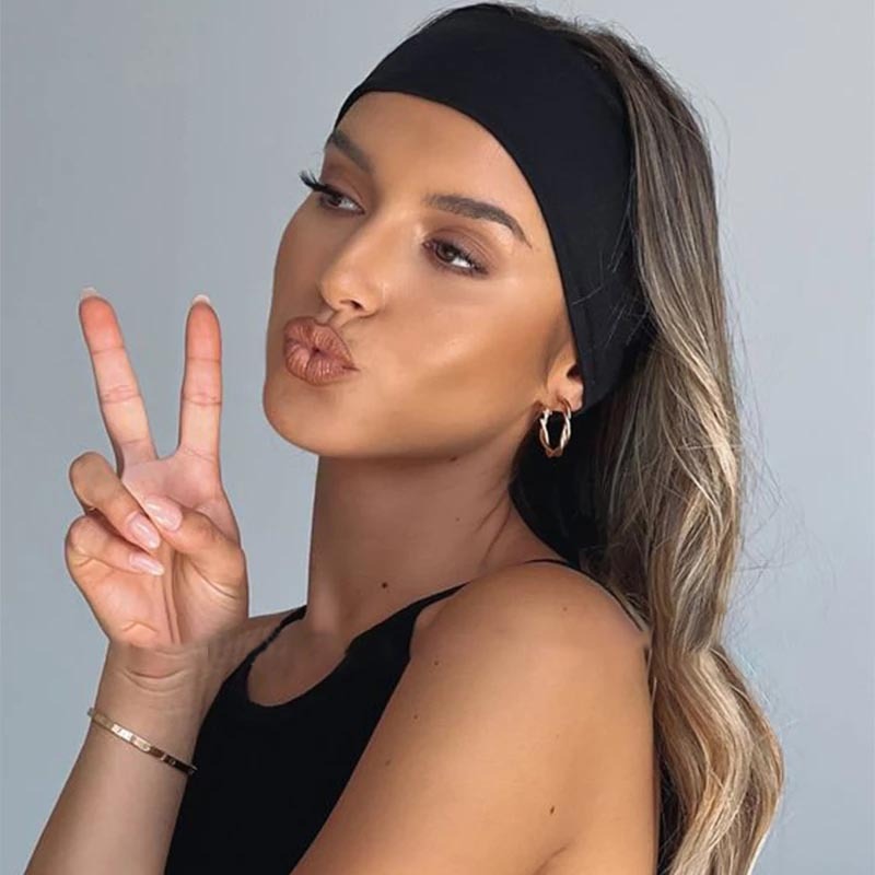 スウェットバンド男性女性弾性スポーツヘアバンドヘッドバンドヨ - Women'S Yoga Accessories のレビューと価格