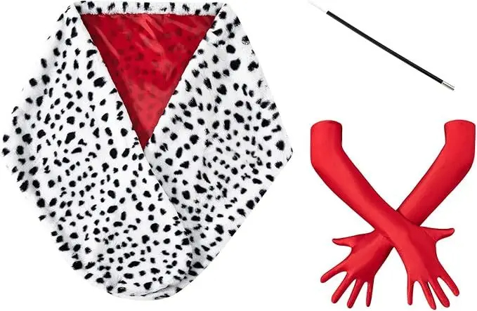 女性ハロウィンデビルコート衣装ダルメシアンショールまたはスカ - Women'S Accessories In The 1950S のレビューと価格