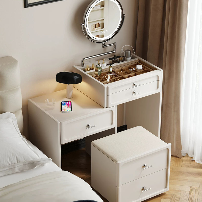 モダンなコーヒー色の化粧台、女性用寝室用化粧鏡、アクセサリー - Women Accessories Drawer のレビューと価格