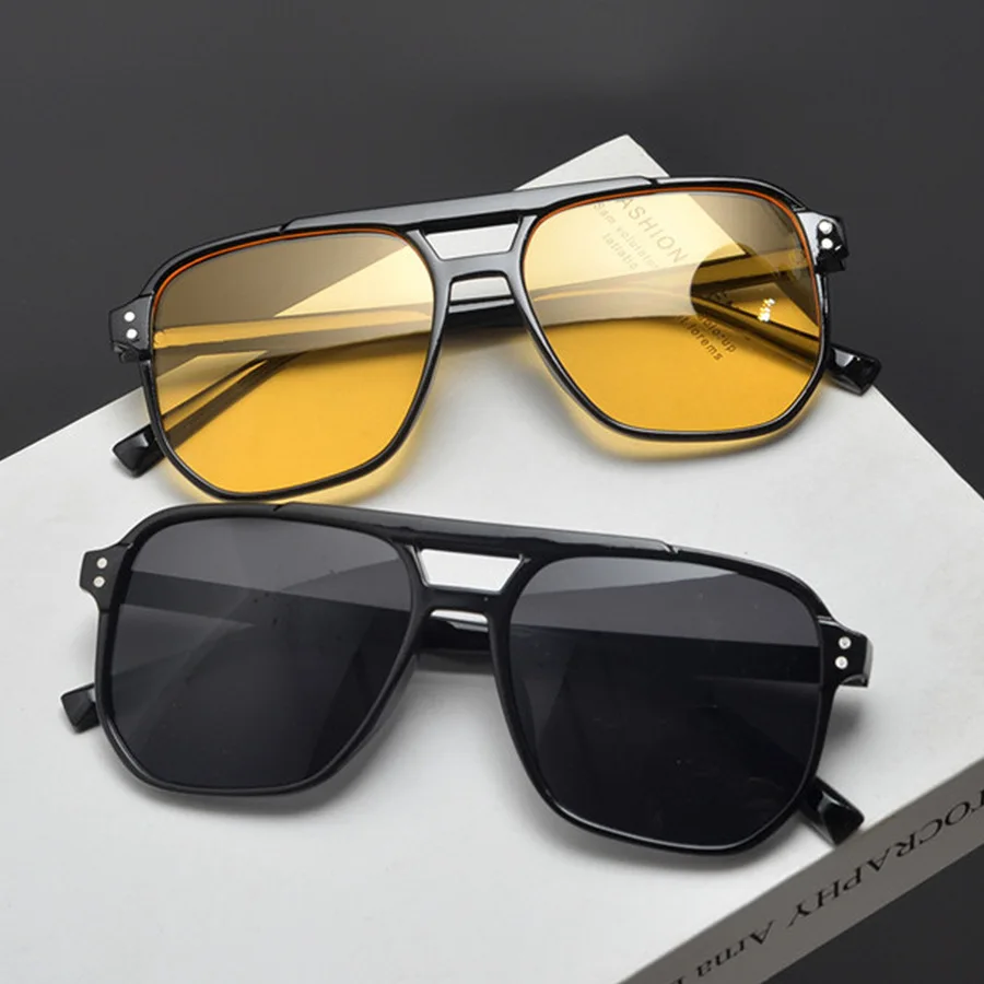 ヴィンテージ男性女性ビッグサングラス男性スクエアシェードユニ - Sunglasses Oversized Square のレビューと価格
