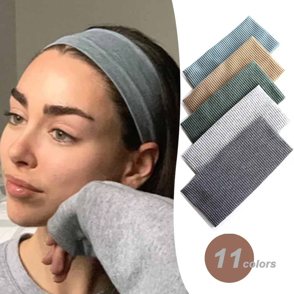 女性ソリッドカラーヘッドバンドヨガニット弾性ヘアバンドターバ - Women'S Yoga Accessories のレビューと価格