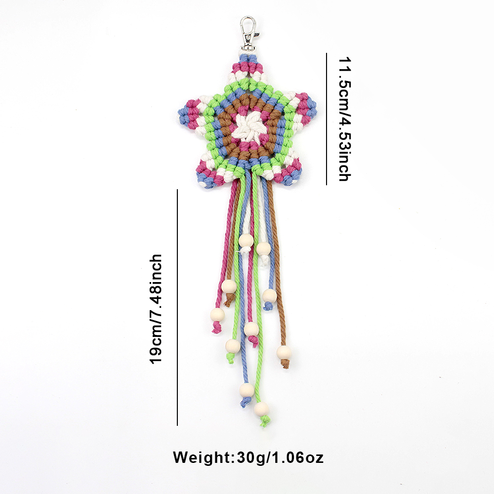 ボヘミアン五芒星タッセルペンダントマクラメDIYキット -  - Women'S Keychain Accessories のレビューと価格