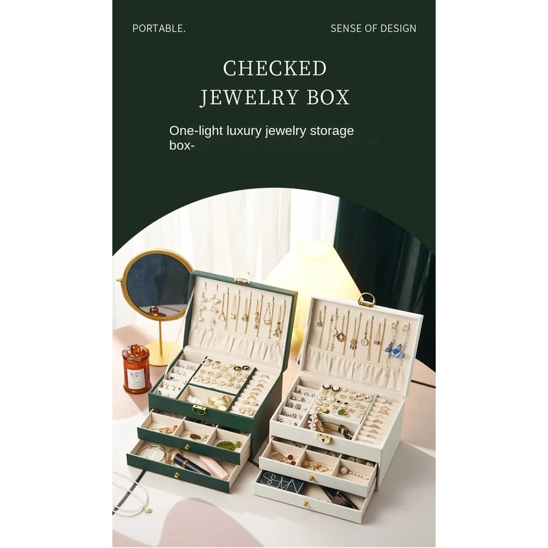 大容量ジュエリーボックス多層引き出し収納オーガナイザーベルベ - Women Accessories Drawer のレビューと価格