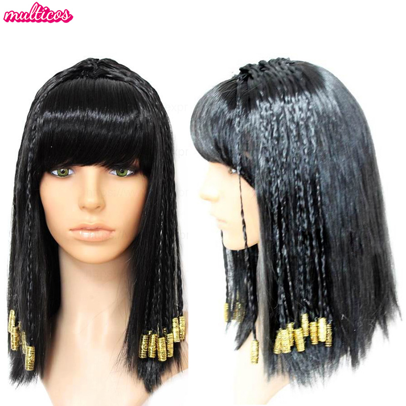 クレオパトラウィッグ女性エジプト女王黒髪ゴールドビーズクレオ - Women Accessories In Egypt のレビューと価格