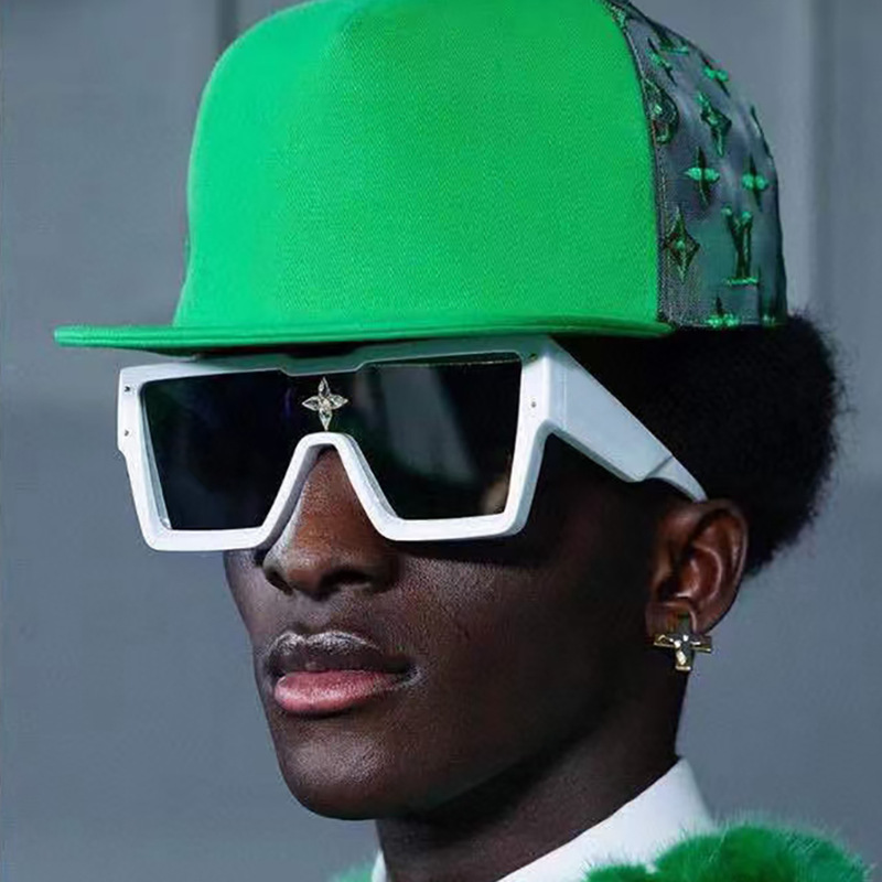 男性と女性のトレンド新しいラージフレーム日焼け止めサングラス - Sunglasses Oversized Square のレビューと価格