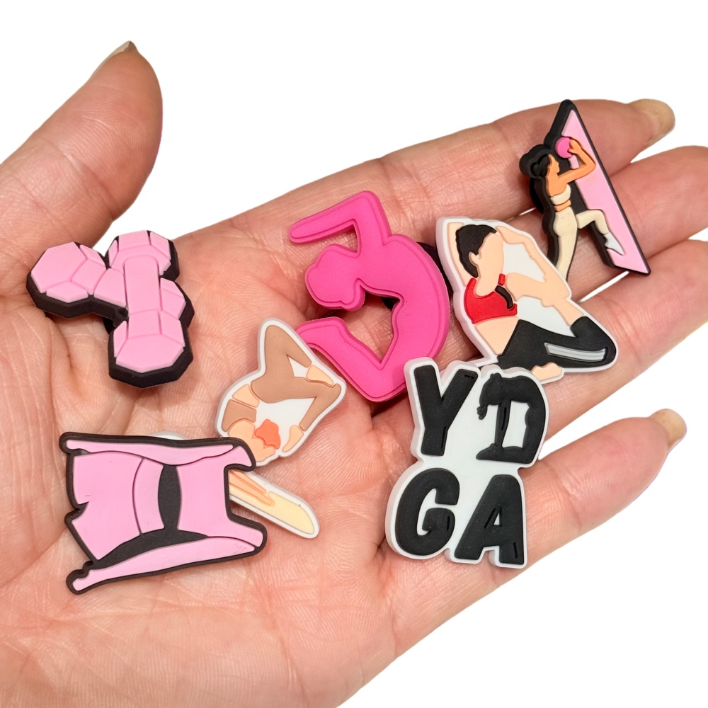 1-26 個ヨガアサナ PVC シューズチャームアイラブヨガ - Women'S Yoga Accessories のレビューと価格