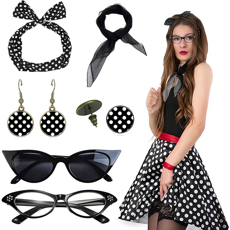 カーニバル 1950S パーティー水玉模様アクセサリーセット - Women'S Accessories In The 1950S のレビューと価格