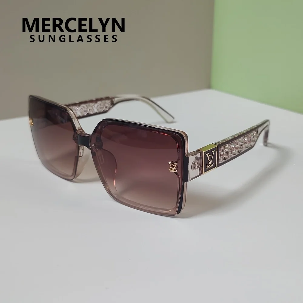 高級スタイリッシュなブランドサングラス女性と男性のためのオー - Sunglasses Oversized Square のレビューと価格