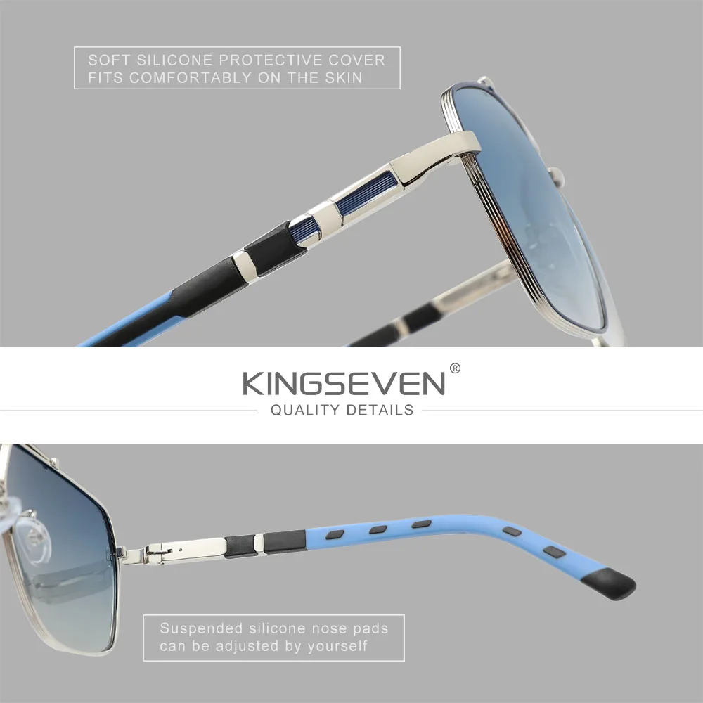 KINGSEVEN 偏光サングラス男性 UV400 スクエア - Sunglasses Oversized Square のレビューと価格